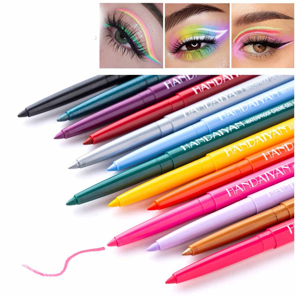 20 Color Cat Eye Makeup Waterproof Neon Colorful Liquid Eyeliner Pen Make Up Comestics Long-lasting Black Eye Liner Pencil