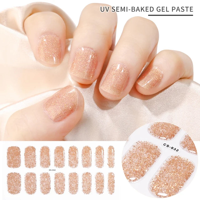 Professional title: "Long-Lasting Clear Crystal Gel Nail Strips for Strengthening and Waterproofing"