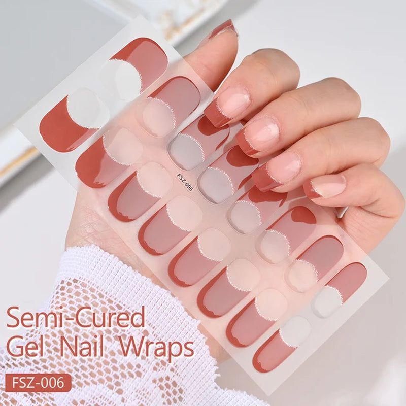 Professional title: "Long-Lasting Clear Crystal Gel Nail Strips for Strengthening and Waterproofing"